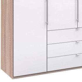 Panorama Kleiderschrank Andryas in Weiß und Eiche Sägerau – Ansicht 4