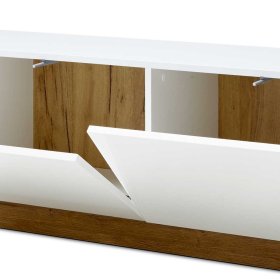 Wohnzimmer Anbauwand Franvos in Weiß und Wildeiche Optik im Skandi Design (vierteilig) – Ansicht 13