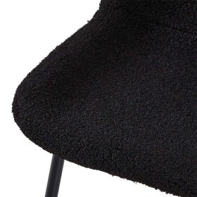 Esstisch Stühle Lugania aus Boucle in Schwarz (2er Set) – Ansicht 9
