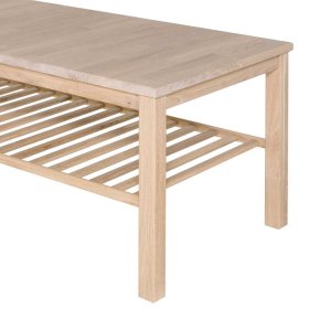 Skandi Design Wohnzimmer Tisch Ikba in Eiche Bianco massiv geölt 120 cm breit – Ansicht 4