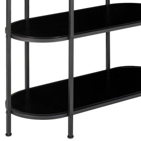 Ovales Wohnzimmerregal Enetta in Schwarz modernes Design – Ansicht 4