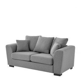 Graues Wohnzimmer Sofa Maja mit Vierfußgestell aus Holz 196 cm breit – Ansicht 1