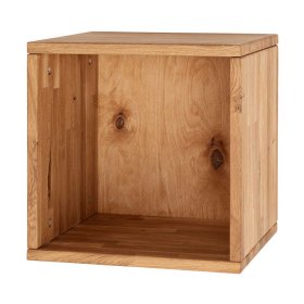 Wohnwand Vollholz Moore aus Wildeiche Massivholz 190 cm hoch (zwanzigteilig) – Ansicht 4