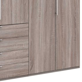 Qualitäts Kleiderschrank Vasilio in Eiche Trüffelfarben mit Falttüren – Ansicht 4