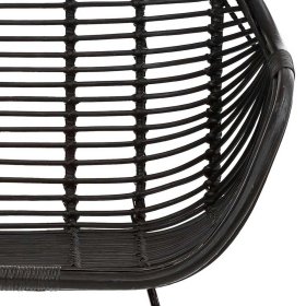 Schwarze Rattan Stühle Vitablo mit Armlehnen 45 cm Sitzhöhe (2er Set) – Ansicht 8