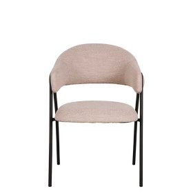 Esstisch Stühle Senade mit Armlehnen aus Boucle Stoff (2er Set) – Ansicht 2