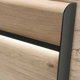 Design Schlafzimmer Set Bruvena in Eichefarben und Dunkelgrau modern (vierteilig) – Ansicht 5