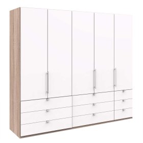 XL Schlafzimmerschrank Lolyana 3 türig mit neun Schubladen – Ansicht 1