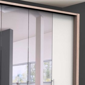Breiter Schlafzimmerkleiderschrank Lolyana mit Spiegeltüren modern – Ansicht 5