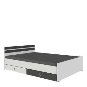 Singlebett Thorau in Dunkelgrau und Weiß Made in Germany – Ansicht 3
