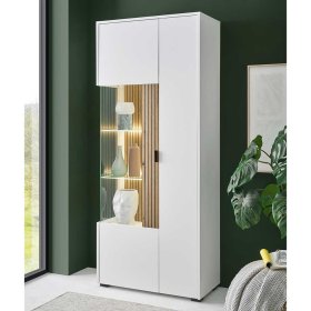 Wohnzimmer Vitrine Saladd in modernem Design mit zwei Glasböden – Ansicht 2