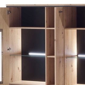 Highboard Vitrine Geronda in Anthrazit und Eiche Optik modern – Ansicht 4