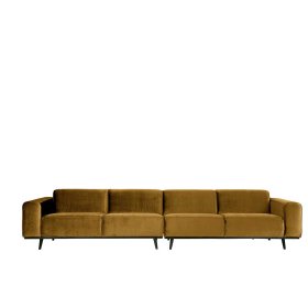 Wohnzimmer Sofa Graves in Honigfarben Samt im Retro Style – Ansicht 8