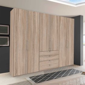 Moderner Schlafzimmerkleiderschrank Gehvonda in Eiche Sägerau mit viel Stauraum – Ansicht 3