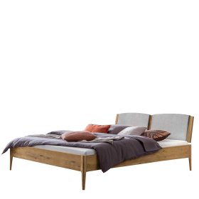 140x200 cm Holzbett Inlean aus Wildeiche Massivholz geölt – Ansicht 1