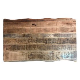 Tisch mit Baumkante Roga aus Mangobaum Massivholz und Eisen – Ansicht 8