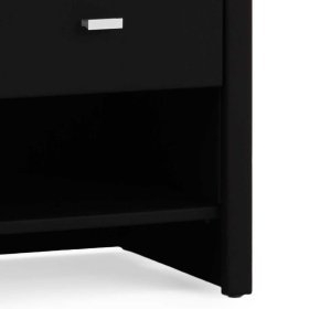 Nachttischkommode Saconso in Schwarz Webstoff mit Schublade – Ansicht 4