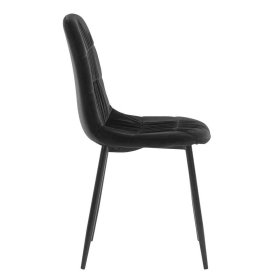 Schwarze Stühle Widgo aus Samt und Metall 47 cm Sitzhöhe (2er Set) – Ansicht 3