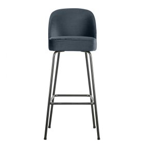 Designbarhocker Gifion im Retrostil in Petrol und Schwarz – Ansicht 1