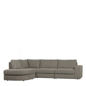 Modernes L Sofa Fredoco in Grau mit drei Sitzplätzen – Ansicht 4