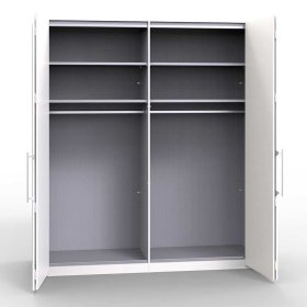 Großer Schlafzimmerschrank Yunidra mit Spiegel und Falttüren – Ansicht 6