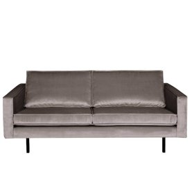 2er Sofa Majero in Taupe mit Samtbezug – Ansicht 1