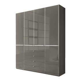 Brauner Schlafzimmerschrank Boplaroma Front glasbeschichtet in modernem Design – Ansicht 1