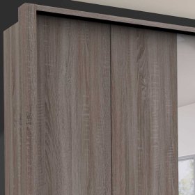 3 türiger Spiegel Kleiderschrank Vasilio in Eiche Trüffelfarben modern – Ansicht 5