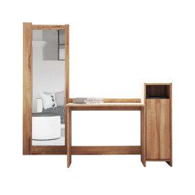 Schreibtisch mit Spiegel Bagavano aus Kernbuche Massivholz (zweiteilig) – Ansicht 1