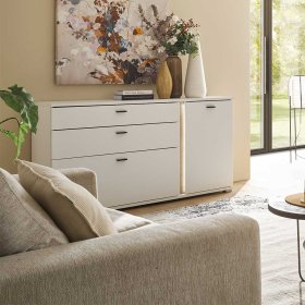 Große Kommode Luzillo in modernem Design - Weiß und Wildeichefarben – Ansicht 8
