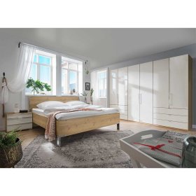 Komplettschlafzimmer Cnutria in Beige und Eiche Bianco (vierteilig) – Ansicht 2