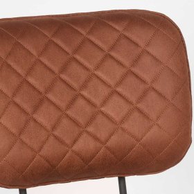 Esszimmerstuhl Set Focsani in Cognac Braun Microfaser mit Bügelgestell aus Metall (2er Set) – Ansicht 5