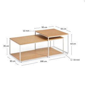 Satztische Katrynella in Eichefarben & Weiß im Skandi Design (zweiteilig) – Ansicht 4