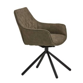 Polsterstuhl Set Esszimmer Vereny in Oliv Grün mit Armlehnen (2er Set) – Ansicht 3