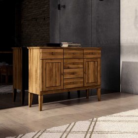 Wildeiche Sideboard Tyvoria massiv geölt im Landhausstil – Ansicht 3
