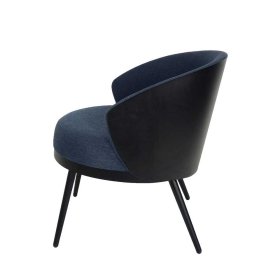 Retro Sessel Coridar in Blau und Schwarz 70 cm hoch – Ansicht 3