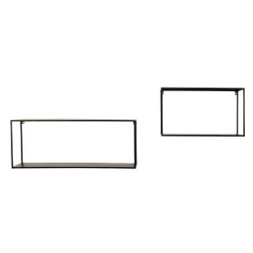 Metallregale schwarz Neclas in rechteckiger Form zur Wandmontage (zweiteilig) – Ansicht 2