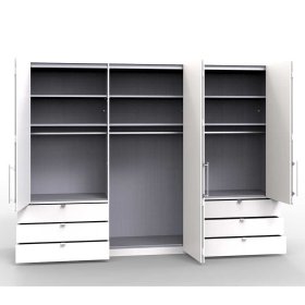 Falttüren Schlafzimmerschrank Waluva in Weiß und Eiche Bianco modern – Ansicht 8