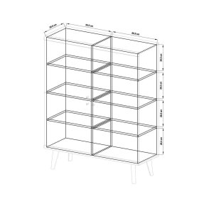 Skandi Design TV Wohnwand Levanca in Weiß und Eichefarben 160 cm hoch (dreiteilig) – Ansicht 15