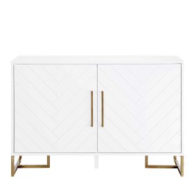 Weißes Sideboard Botein in modernem Design mit Bügelgestell aus Metall – Ansicht 3