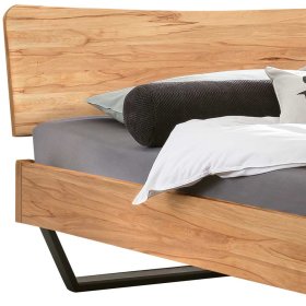 Echtholzbett 140x200 Lamon Nachtkonsolen optional aus Wildbuche & Metall – Ansicht 3