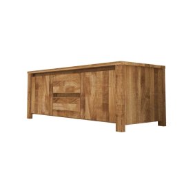 TV Board Rameira aus Wildeiche Massivholz geölt 115 cm – Ansicht 1