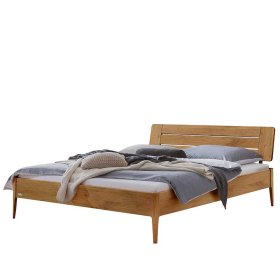 Hochwertiges Bett 140x200 Winner aus Wildeiche Massivholz in modernem Design – Ansicht 1