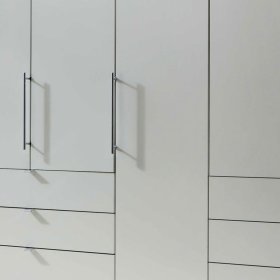 Falttüren Schlafzimmerschrank Karama in Weiß Trüffeleiche mit Beleuchtung – Ansicht 5