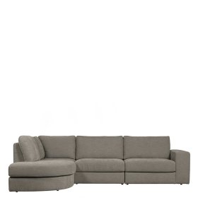 Modernes L Sofa Fredoco in Grau mit drei Sitzplätzen – Ansicht 5
