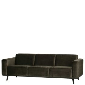 Dreisitzer Couch Kiana in Dunkelgrün Samt 230 cm breit – Ansicht 1
