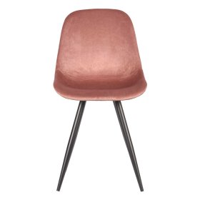 Samt Küchenstuhl Set Rabad in Rosa mit Schalensitz (2er Set) – Ansicht 2
