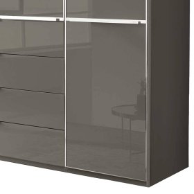 Kleiderschrank modern Boplaroma mit Drehtüren Front glasbeschichtet – Ansicht 3