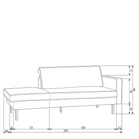 Couch Recamiere Aylon in Rostfarben mit samtigem Bezug – Ansicht 9