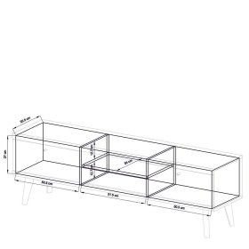 Modernes Lowboard Saladd 150 cm breit und 44 cm hoch – Ansicht 8